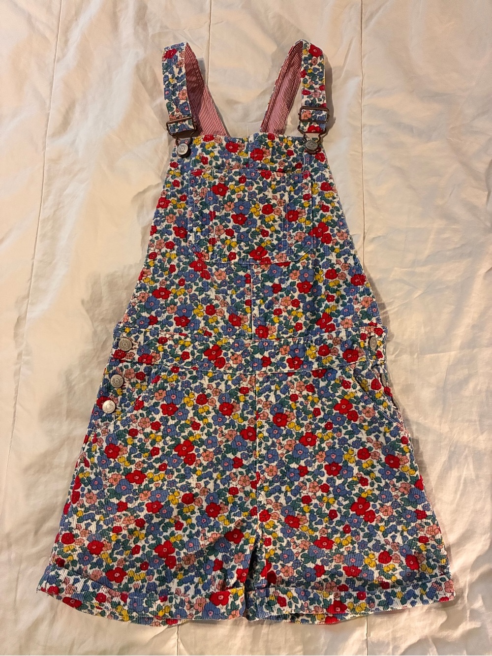 Mini Boden Floral Corduroy short Overall size 11-12y